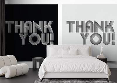 Thank you card. Thank You handwritten inscription. Hand drawn lettering. Thank You Wall mural