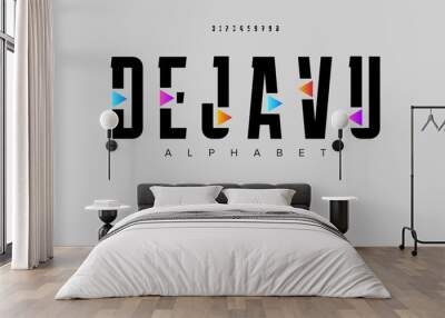 Dejavu creative modern urban alphabet font. Digital abstract moslem, futuristic, fashion, sport, minimal technology typography. Simple numeric vector illustration Wall mural