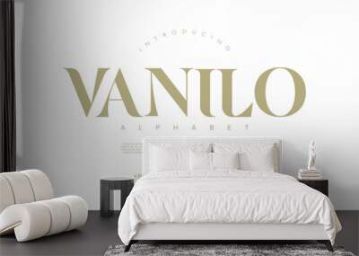 Vanilo premium luxury elegant alphabet letters and numbers. Elegant wedding typography classic serif font decorative vintage retro. Creative vector illustration Wall mural