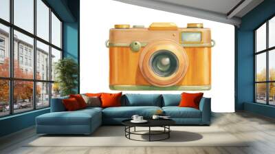 Camera Illustration on Transparent Background – High-Quality PNG Image Wall mural