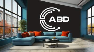 ABDletter technology logo design on black background. ABDcreative initials letter IT logo concept. ABDsetting shape design
 Wall mural