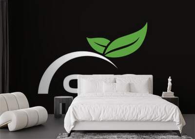 OEO letter nature logo design on black background. OEO creative initials letter leaf logo concept. OEO letter design. Wall mural