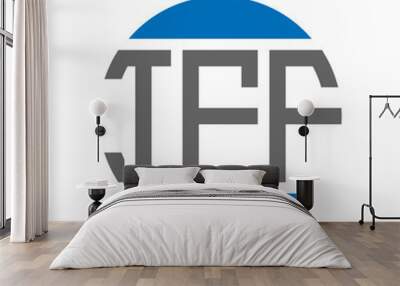 TFF letter logo design on white background. TFF creative initials circle logo concept. TFF letter design. Wall mural