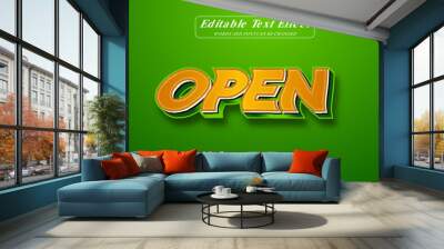 Editable 3D text effect font style Wall mural