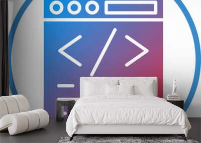 Custom Coding Icon Style Wall mural