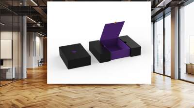 Blank hard cardboard box mock up template, 3d illustration. Wall mural