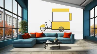 Street Food Bike. food Trolley Cart on a white background. 3d illustration Wall mural