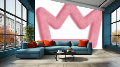 Crown Pink Fluffy Icon Wall mural