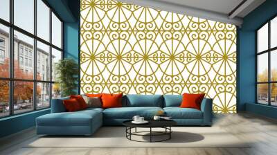 Vector gold seamless elegant pattern,  in geometrıc elegant classic style inspired by the metal works of the eiffel tower in Paris, France. Wall mural