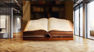 150 year old open Bible in library Wall mural