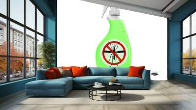 3d illustration of anti mosquito spay and killed mosquitos Wall mural