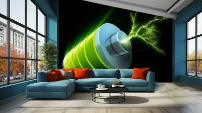 3D rendering of a green battery Wall mural