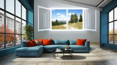 3d rendering the empty room with open window Wall mural