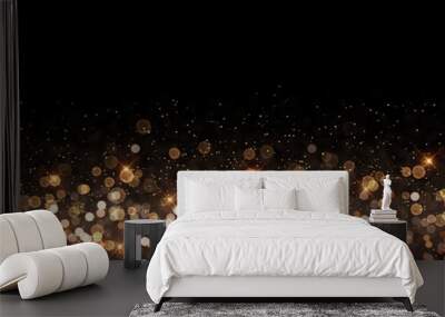 Christmas background of gold bokeh lights Wall mural