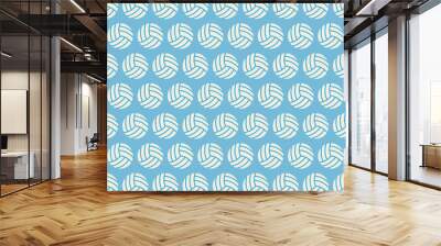 Flat Vector Seamless Sport and Recreation Volleyball Pattern. Flat Style Seamless Texture Background. Sports and Playing Game Template. Healthy Lifestyle. Ball Wall mural