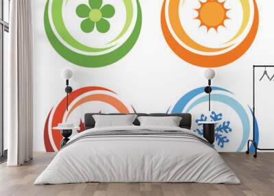 four seasons symbols concept Wall mural