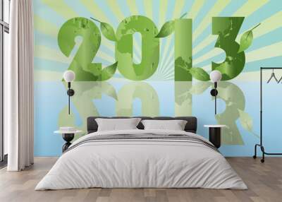 Go Green in the Year of 2013 with Planet Earth Pattern Illustration Wall mural