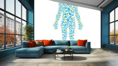 Human body in scientific presentation, editable vector format Wall mural