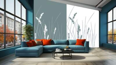 real grass  silhouette / vector /  2 colors Wall mural