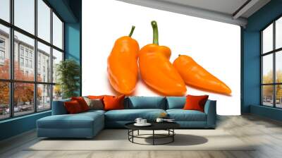 sweet orange paprika on white background Wall mural