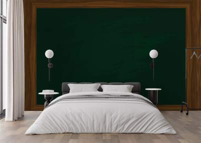 Vector - Black board in a wooden frame with two pieces of chalk. Copy space. Wall mural