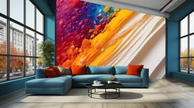 colourful vibrant minimalist watercolour artistic painting background, bright art paper texture vivid multicolour paint abstract surreal wallpaper Wall mural