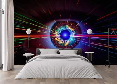 abstract background with glowing lines Wall mural