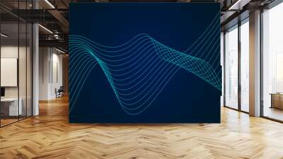  Modern dark blue banner background abstract geometric pattern light. Abstract blue background banner poster with dynamic. technology network Wall mural