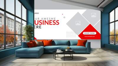 professional business facebook cover page timeline web ad banner template with photo place modern la Wall mural