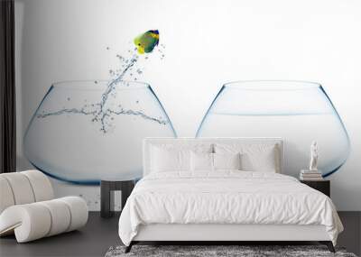 Anglefish jumping to Big bowl Wall mural