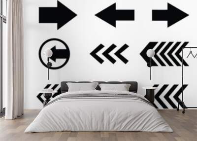 set arrow icons. collection arrows sign. black arrow icon set. arrow. cursor. arrow vector icon. sim Wall mural