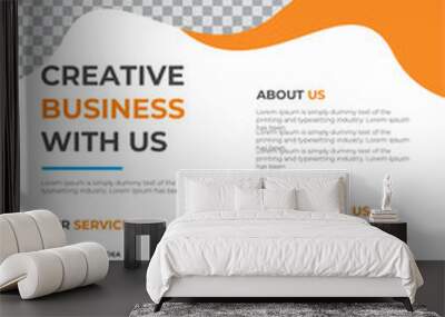 Professional trendy corporate flyer. business brochure annual vector yellow-blue clean design template layout Wall mural