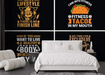 Gym t-shirt design bundle fitness t-shirt Wall mural