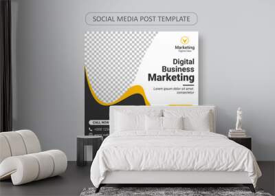 Creative and Modern Social media square web post template design. Professional and business social media post banner with Square size. Wall mural