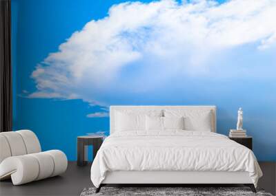 Clear blue sky with white cloud in daytime, space for text on background. Wall mural