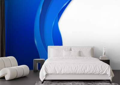 Gradient blue wavy background. Business background with blue elegant waves design and copy space Wall mural