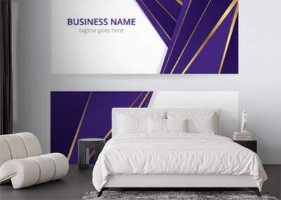 Purple and gold geometric business card Wall mural