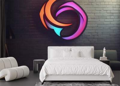 3d render of a logo design Wall mural