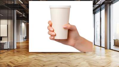 take away paper cup with straw mockup, Disposable coffee cup with box mockup, mockup, coffee Wall mural