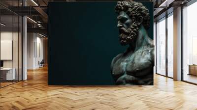 A stoic Greek bearded man bronze statue Wall mural