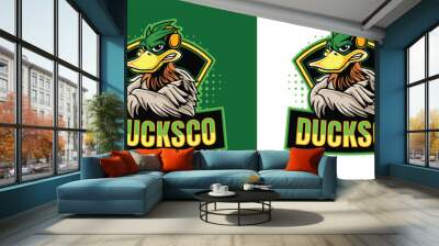 Vector Flat design gaming logo Wall mural