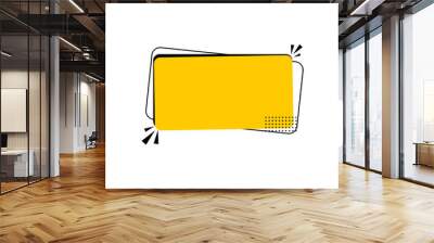 yellow bubble text box with paper Wall mural