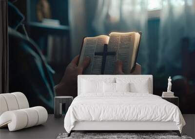 Adult men are reading the Bible Wall mural