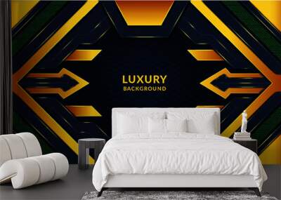 Abstract luxury glowing orange gradient color geometric shapes background premium vector. Wall mural