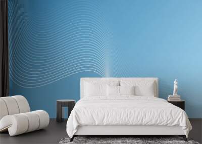 Abstract digital wavy line background Wall mural