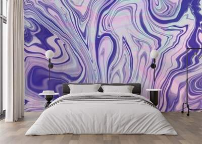 Zeitgenössische Zusammenfassung des flüssigen Wirbels. Geometric spiral, swirl, twirl in  lila, rosa und holografisch. Perfekt für Hintergrund von Webseiten und design Elemente. Trendy Farben. Wall mural