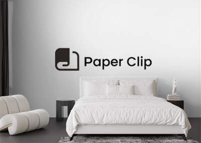 silhouette combination paper and clip paper logo design Wall mural