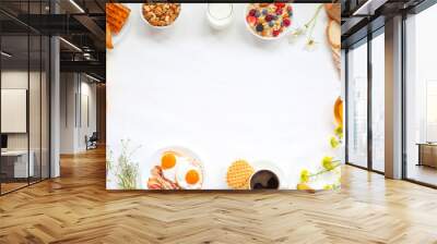 Healthy breakfast background Wall mural