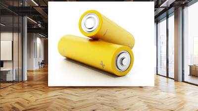 Generic AA batteries isolated on white background. 3D illustration Wall mural