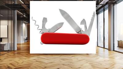 Generic Swiss knife isolated on transparent background. 3D illustration Wall mural